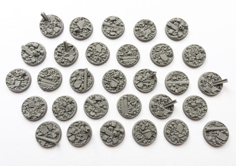 25mm Recessed Urban Rubble bases (10)