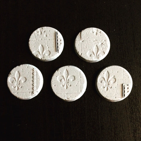 25mm Sacred Ruins Fleur-De-Lis bases (10)