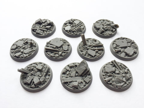 32mm Recessed Urban Rubble bases (10)