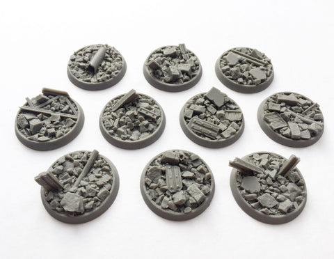 32mm Recessed Urban Rubble bases (10)