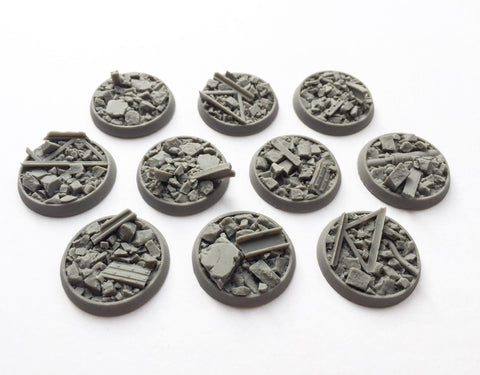 32mm Recessed Urban Rubble bases (10)