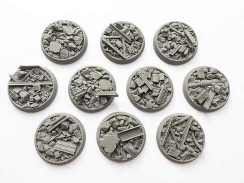 32mm Recessed Urban Rubble bases (10)