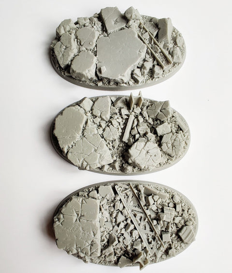 90mm Oval Urban Rubble bases (3)