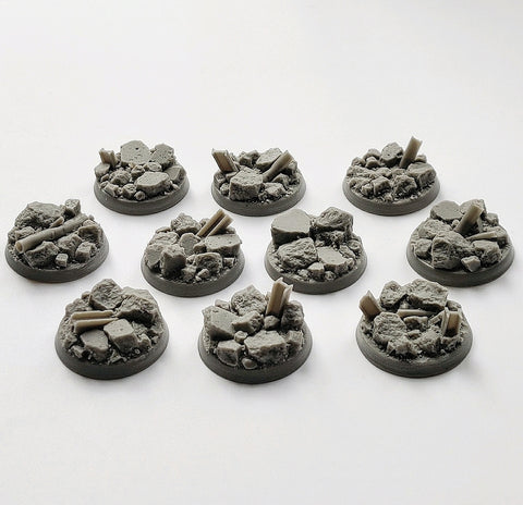 32mm Urban Rubble bases (10)