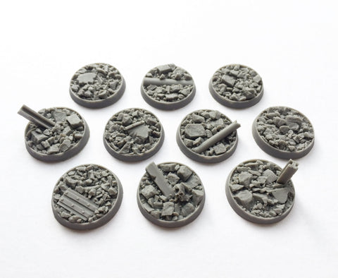 25mm Recessed Urban Rubble bases (10)