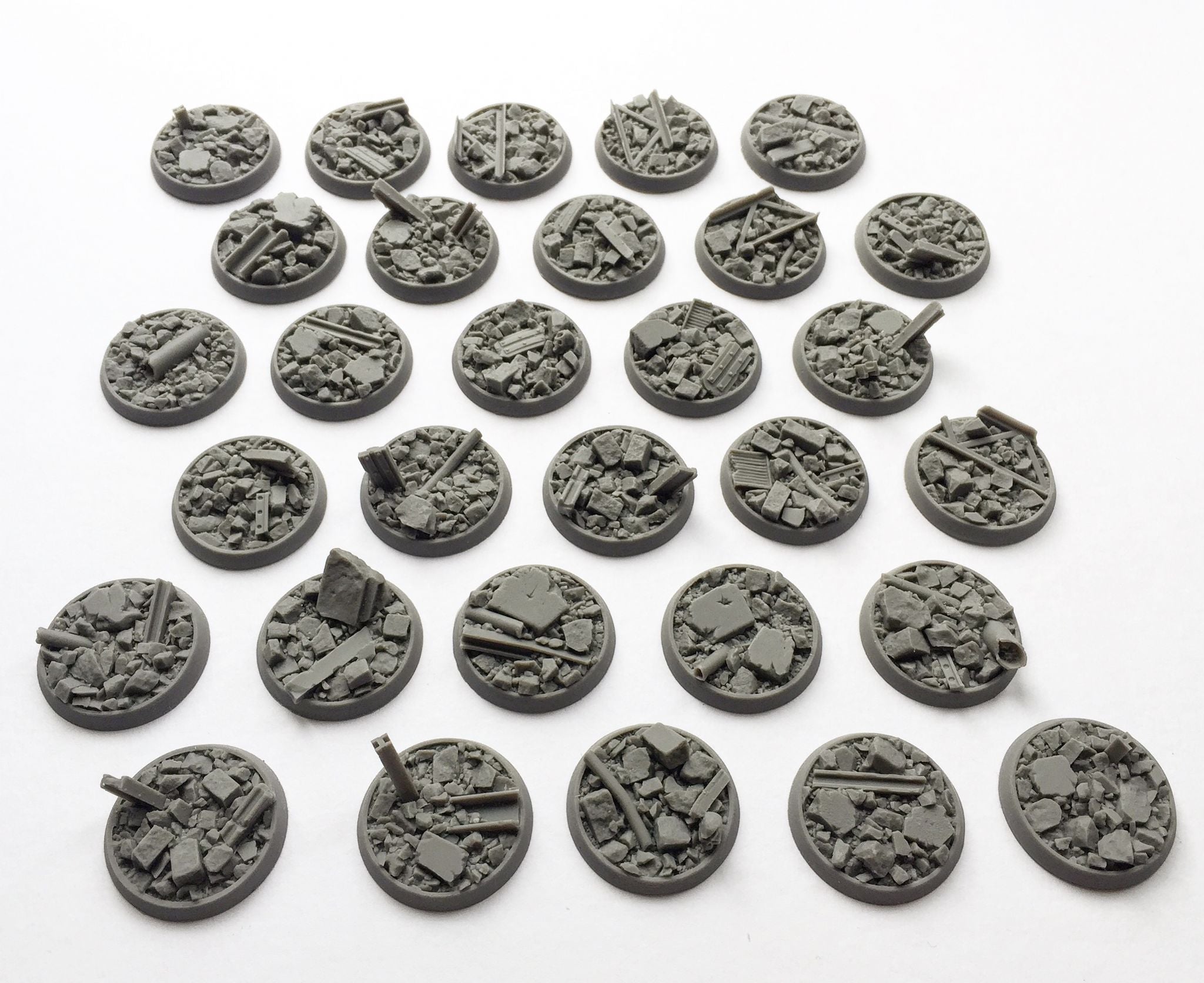 March Of War 60mm Resin Urban Rubble Bases – Horus Heresy / Space Marines / Chaos