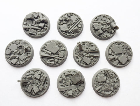 32mm Recessed Urban Rubble bases (10)
