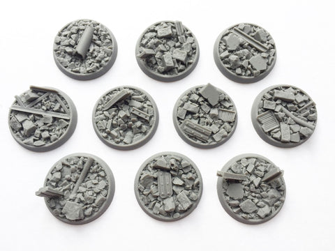 32mm Recessed Urban Rubble bases (10)