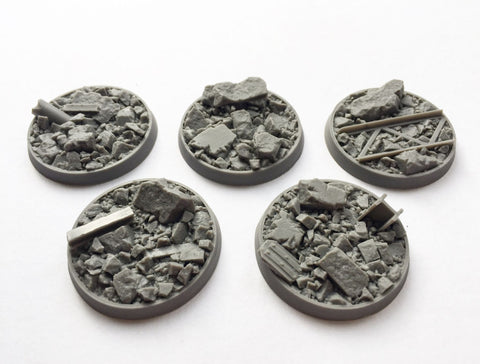 40mm Recessed Urban Rubble bases (5)