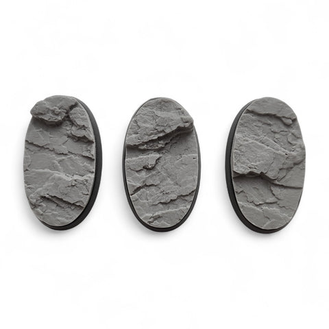 60mm  Oval Rocky Landscape bases (3) (Pre-Order)