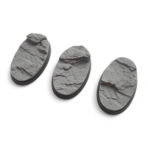 60mm  Oval Rocky Landscape bases (3) (Pre-Order)