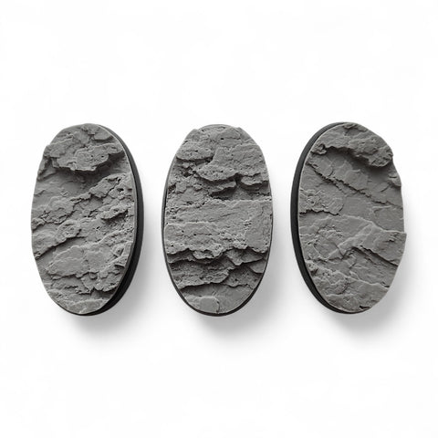 75mm Oval Rocky Landscape bases (3) (Pre-Order)